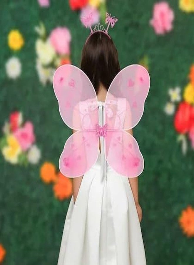 Royals DARK PINK Fairy Butterfly Wings with Wand, Headband for Baby Girls, Angel Costume Wings for Kids Dress Up Accessories for Princess Play, Birthday Parties, Halloween, Photo Shoots & Cosplay - Image 5